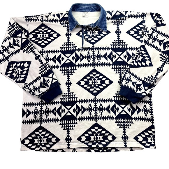 Vintage Structure ActiveWear Sweater Aztec Men's Sz XL USA Made 90s Y2K Boho - Picture 1 of 7
